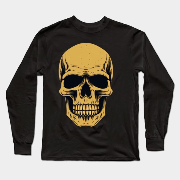 Human Skull Long Sleeve T-Shirt by Merchgard